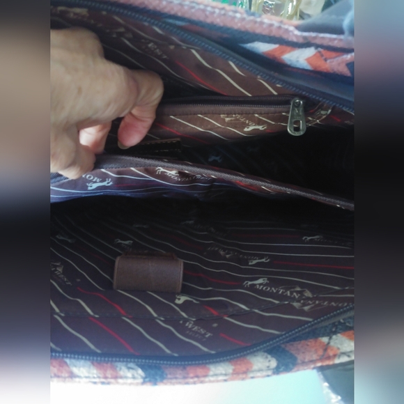 Montana West Vibrant Orange and Brown Tote - Picture 6 of 11